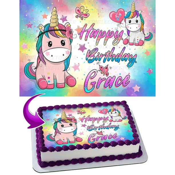 Unicorn Cake Topper Horse Cake Decor Personalised Birthday Cake Decor 1st 2nd 5